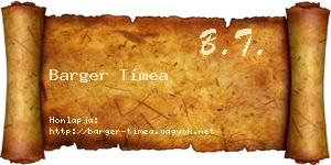 Barger Tímea névjegykártya